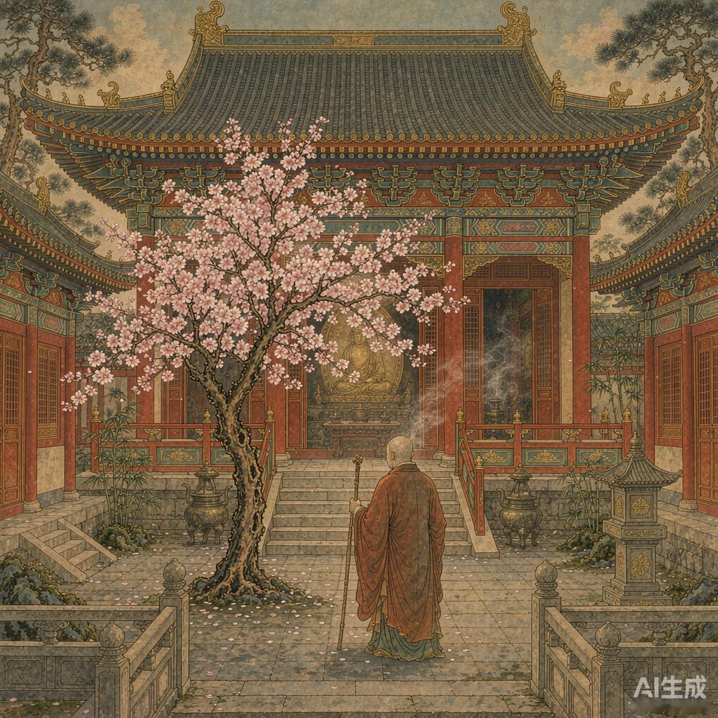 公元 753 年冬天，一艘遣唐使的船在日本靠岸，下来一位六十六岁的僧人。他看不见