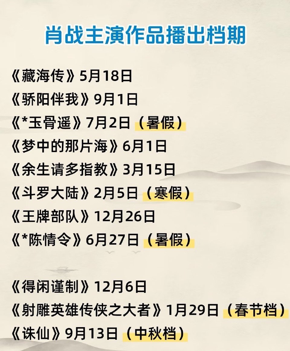 这么看，肖战真的不挑档期 