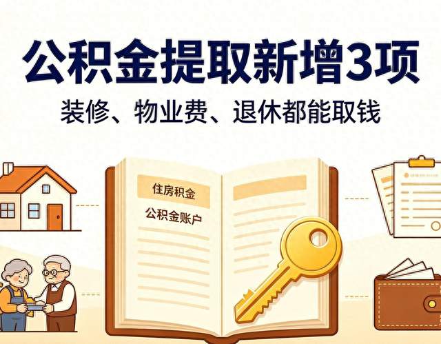 公积金提取6项变9项，装修、交物业费、退休都能直接取钱