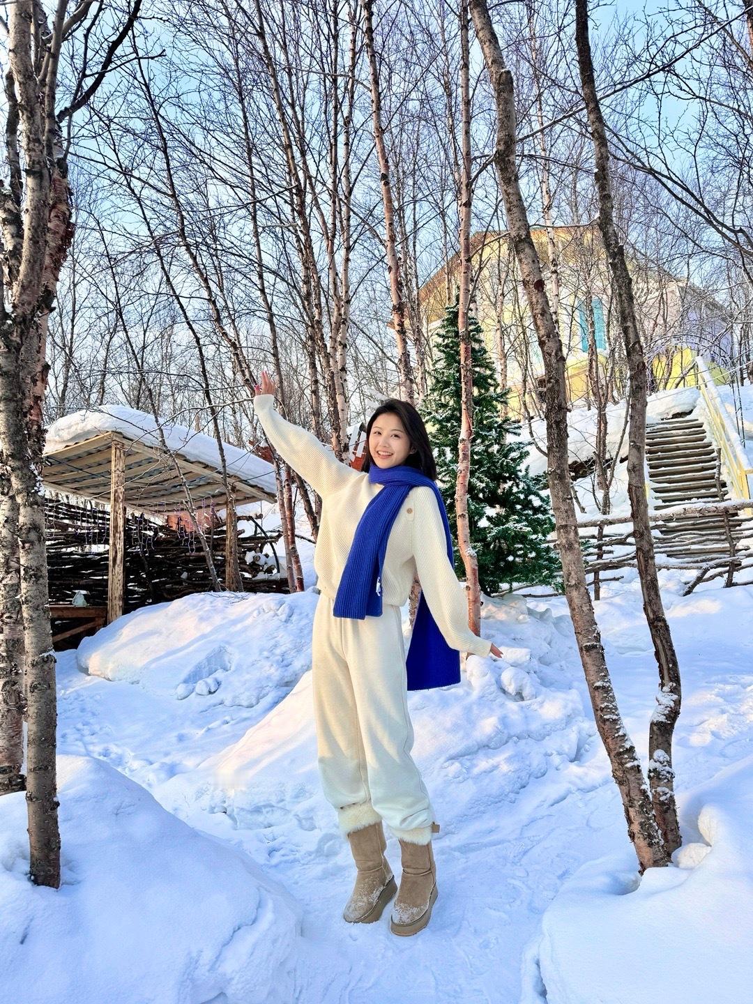 雪地里撒欢儿～#高文君[超话]# ​​​