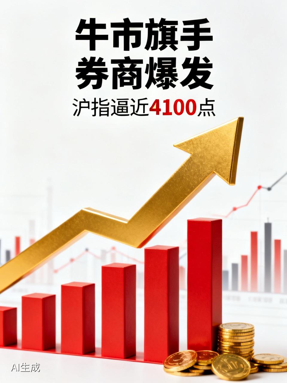 牛市旗手券商爆发，沪指逼近4100点，整个盘面红彤彤一片，牛回来了吗？


相信