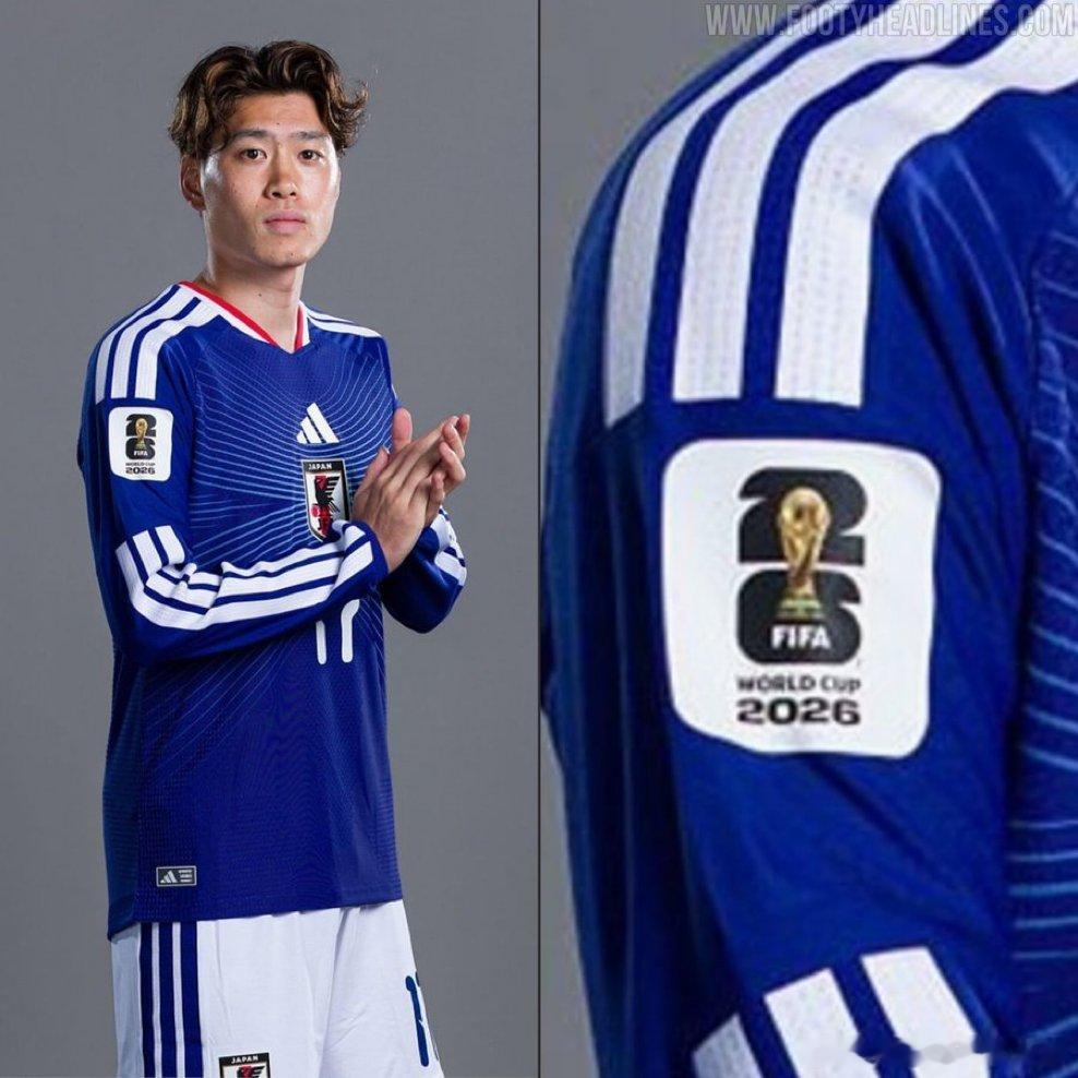 👀日本世界杯球衣曝光，不过logo没居中，看着有点难受……（via：footy