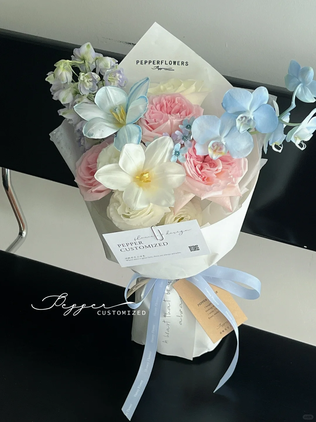 见花如见面 粉蓝系精致 花束礼物 ｜南京花店