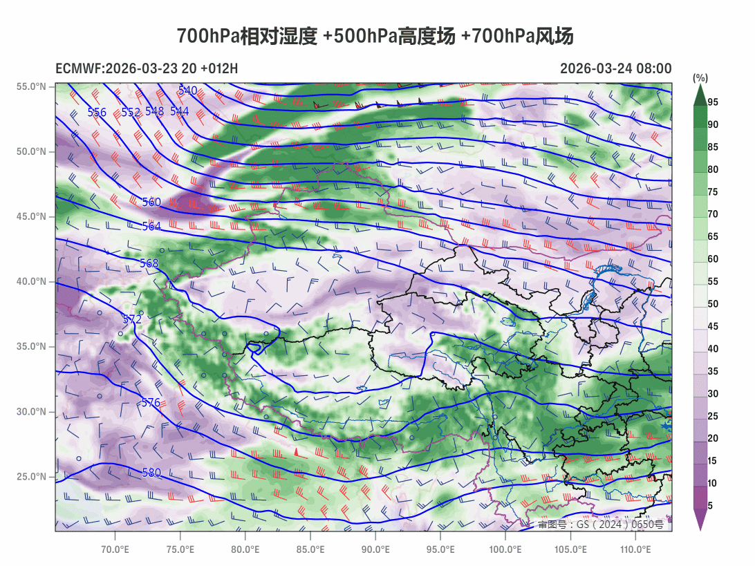 【降水和对流】昨天到今晨，青藏高原东部继续出现降雪，贵州到江南等地的降雨增强，江