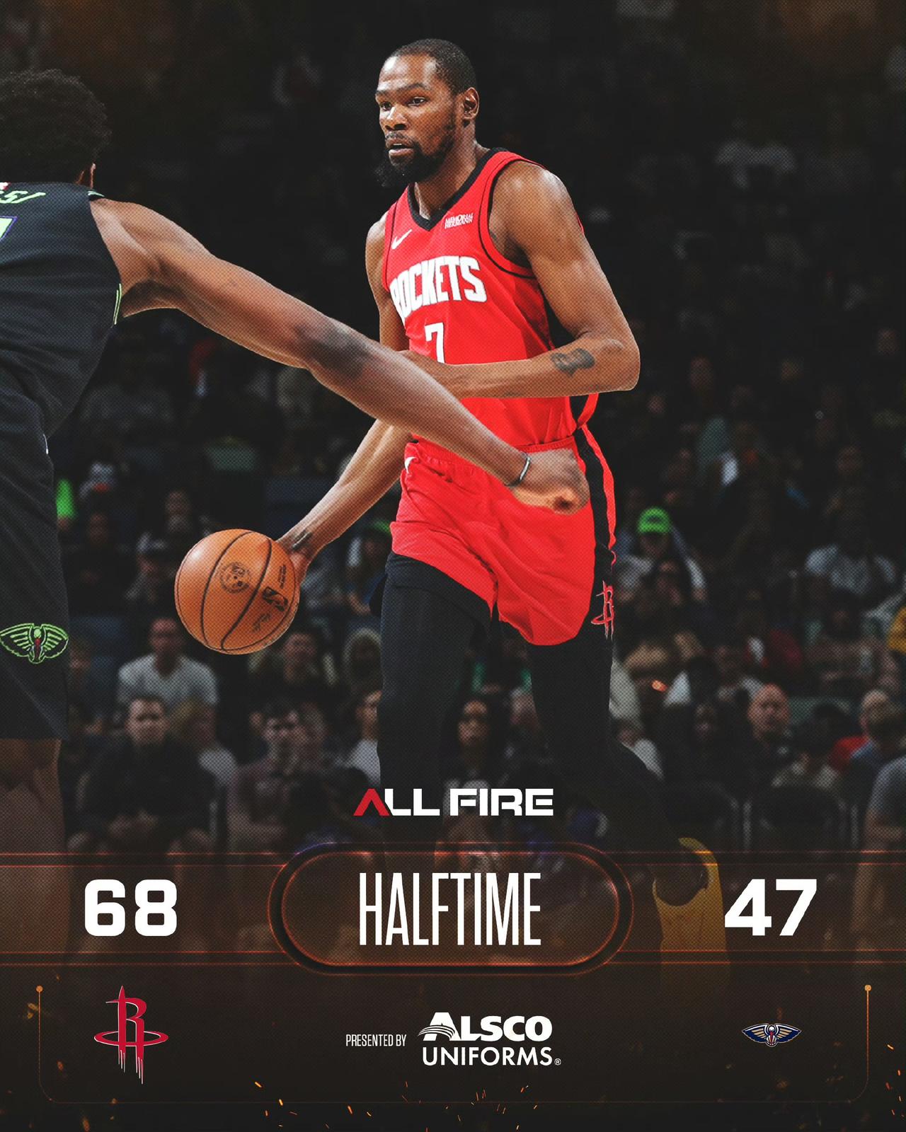 半场火箭68:47鹈鹕。
火箭让你大吃一惊这是火箭吗鹈鹕是够烂的但火箭都抓住了，