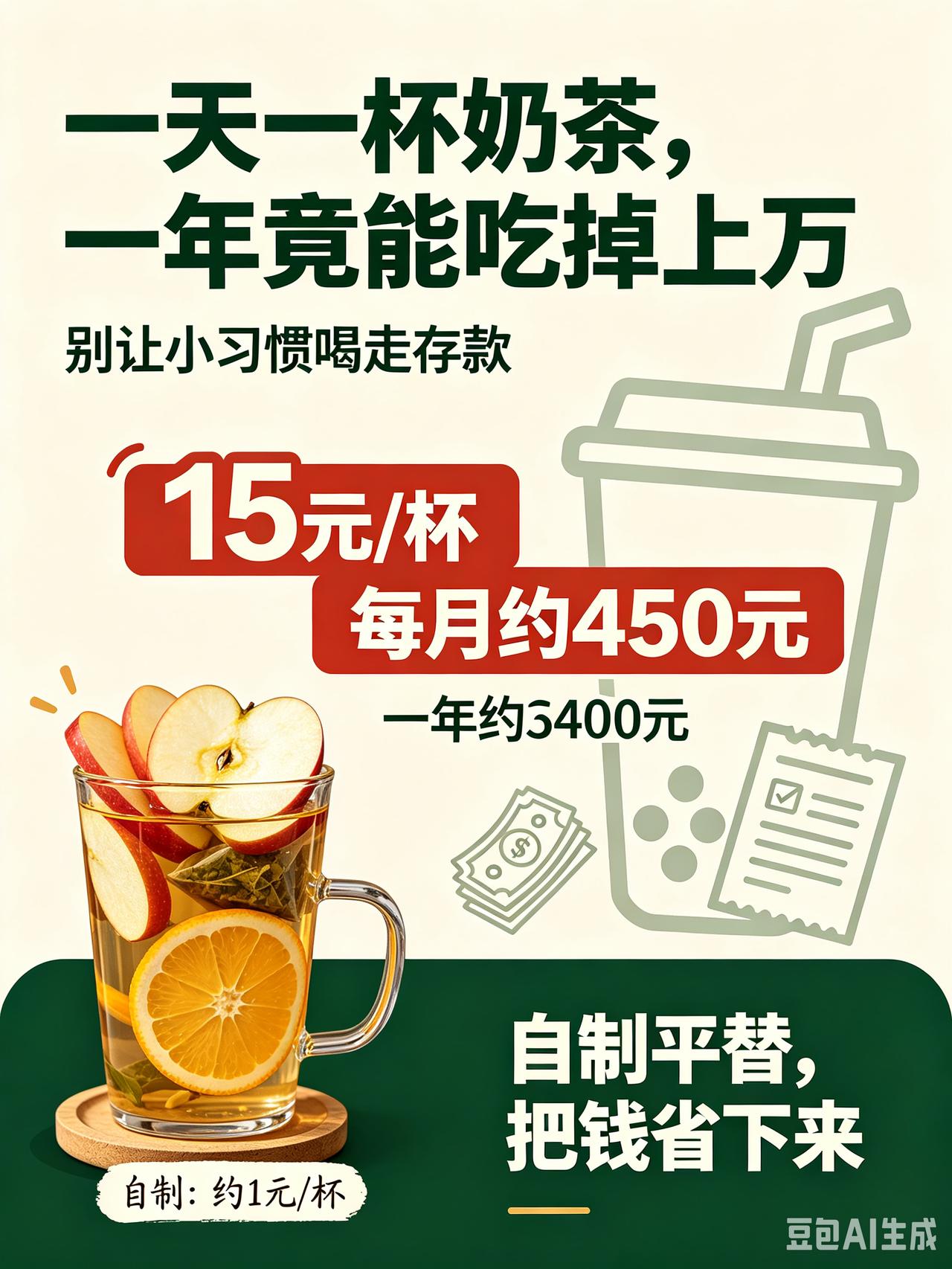 一天一杯奶茶，一年竟能吃掉上万！自制饮品，打破消费陷阱
 
天天靠奶茶咖啡续命的