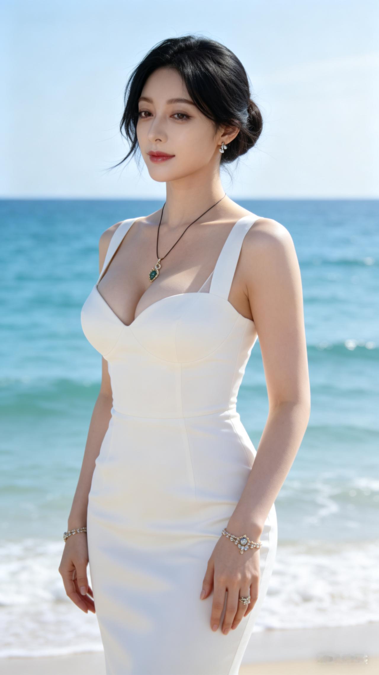 海边度假穿搭指南：白色连衣裙与海浪的完美搭配
海边最美风景 
白色沙滩长裙 
度