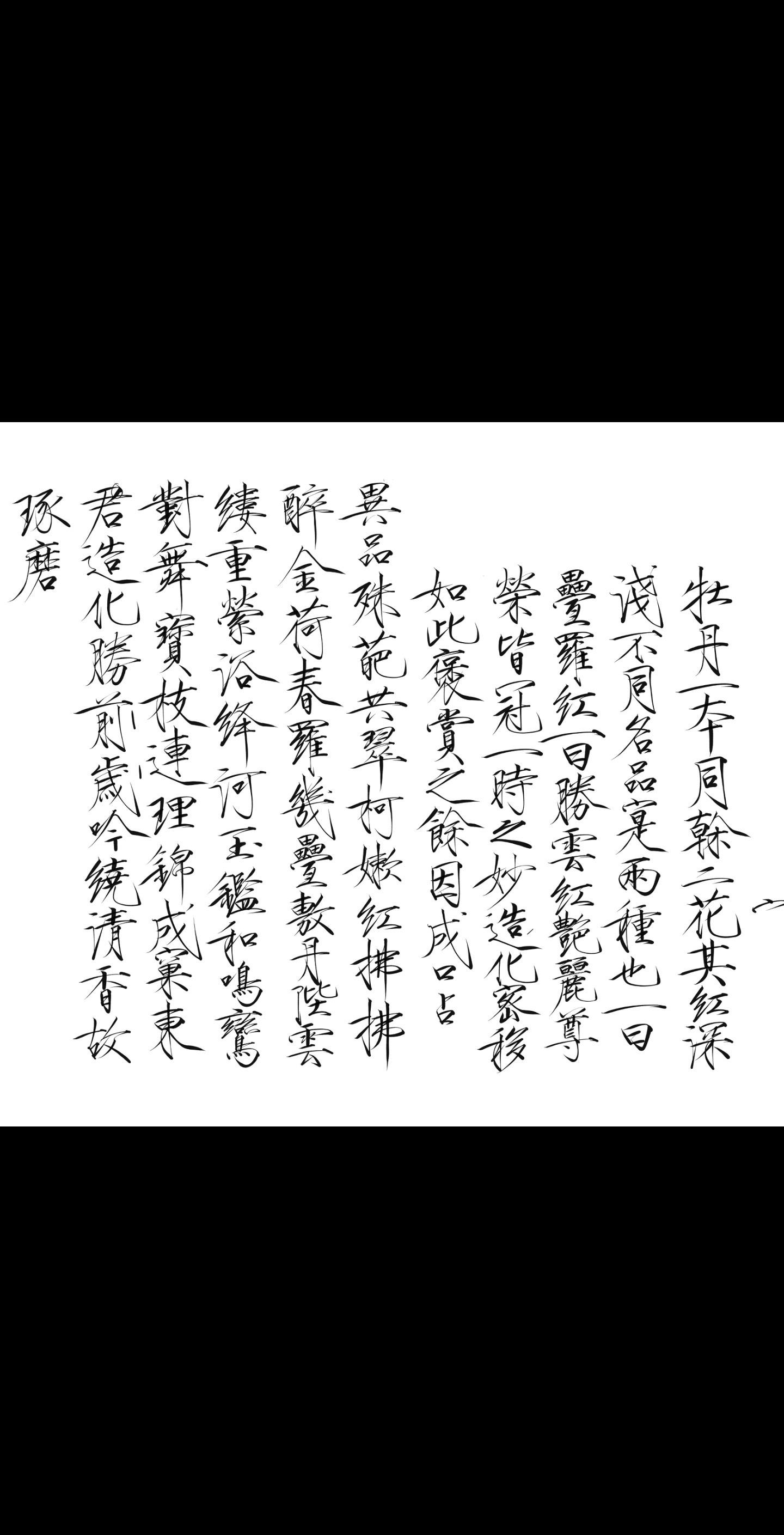 用ipad临摹的几个瘦金体字帖。