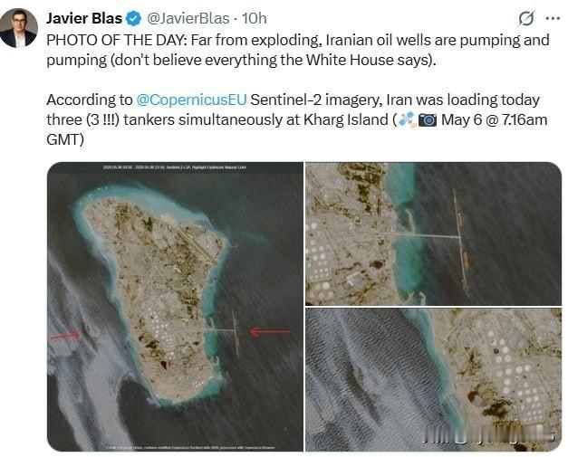 🇺🇸🇮🇷彭博社专栏作家哈维尔·布拉斯在X栏目撰文：

今日图片：伊朗油井
