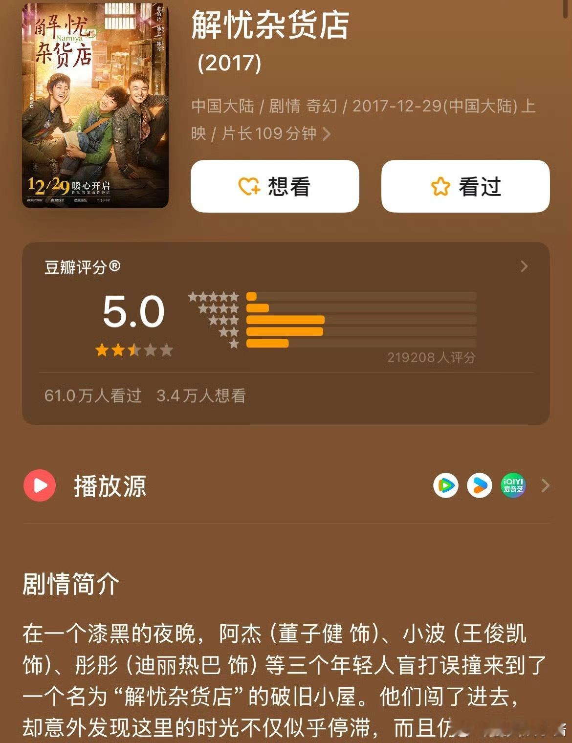《解忧杂货店》导演采购中说王俊凯拍摄时只给了两周时间，而且不是天天来… ​​​