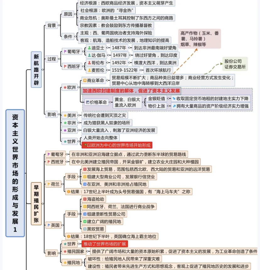 资本主义世界市场形成的过程并概括其特点