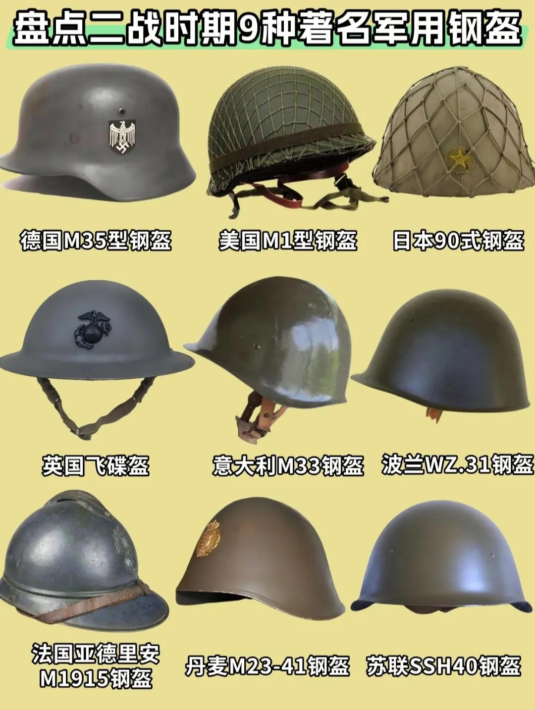 别只认识德军钢盔！二战9款经典军用头盔盘点，藏着各国战场密码，既是保命铠甲，也是