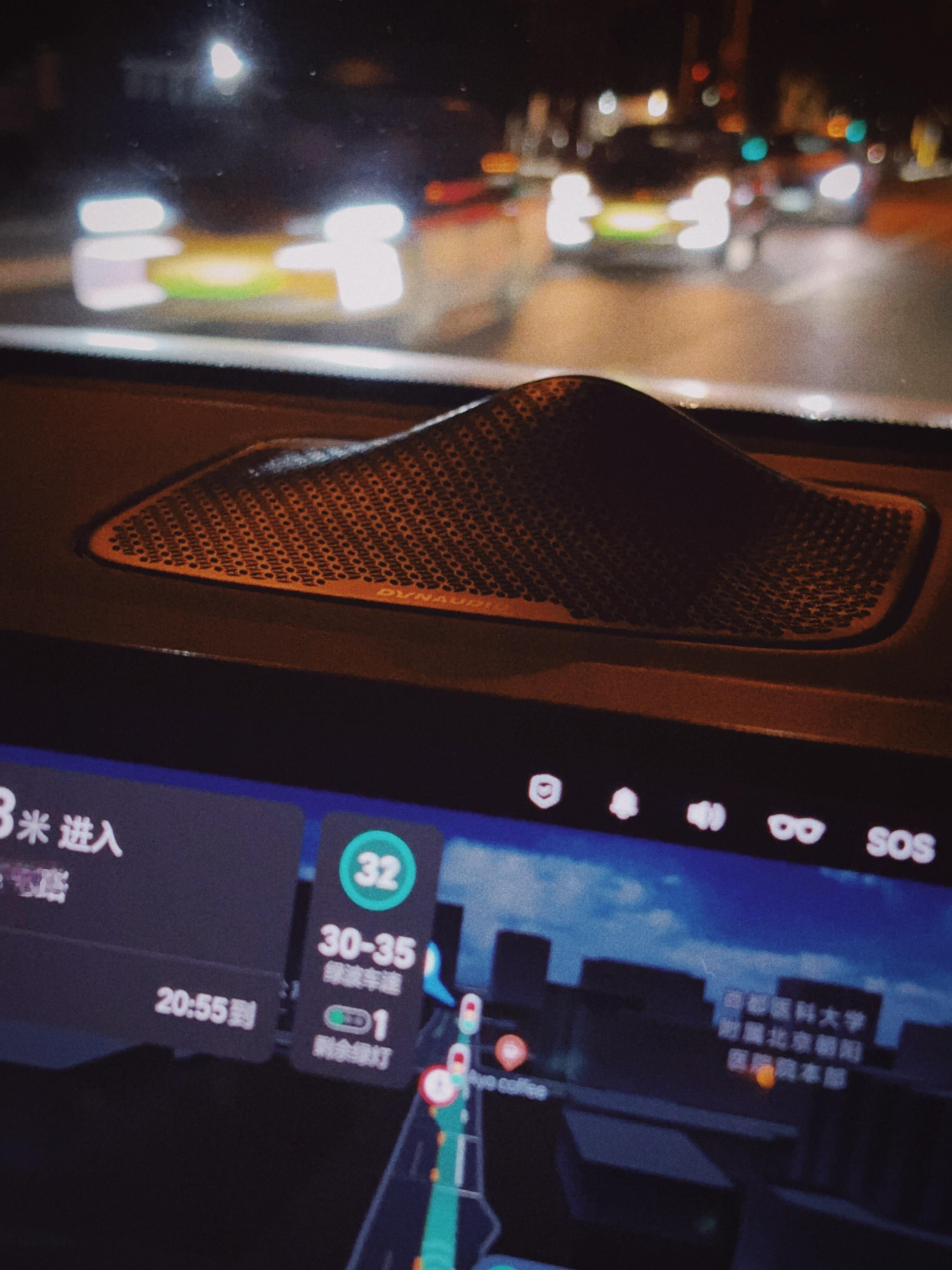 理想L7改了丹拿的中高音中置，面罩的山丘造型还挺别致！新能源汽车