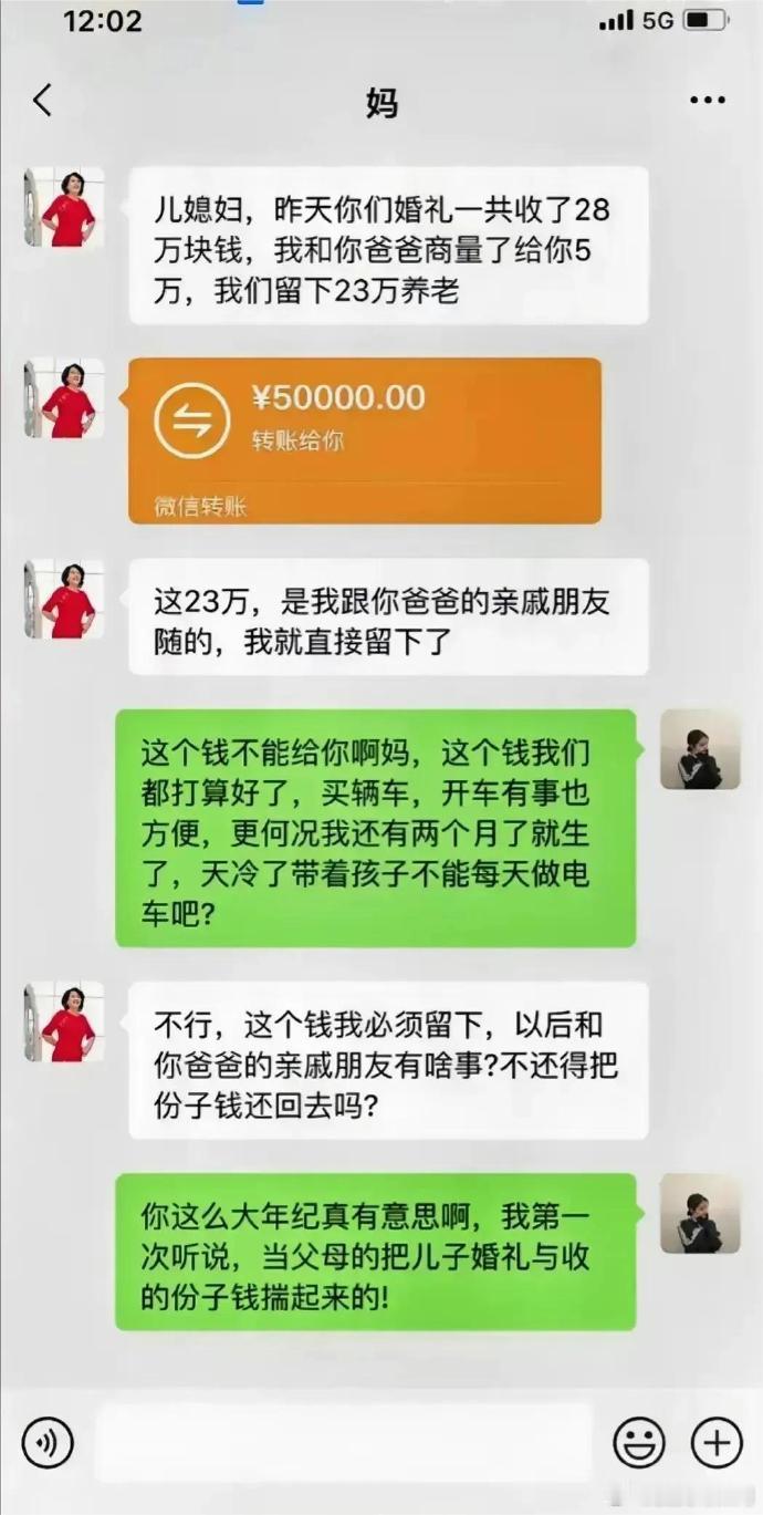 结婚收的份子钱应该是小俩口的还是父母拿着以后回礼？ 