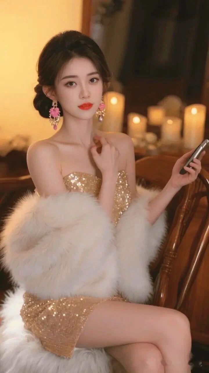 金纱白貂映美人，灯火阑珊画入魂。有多美才称的上美人