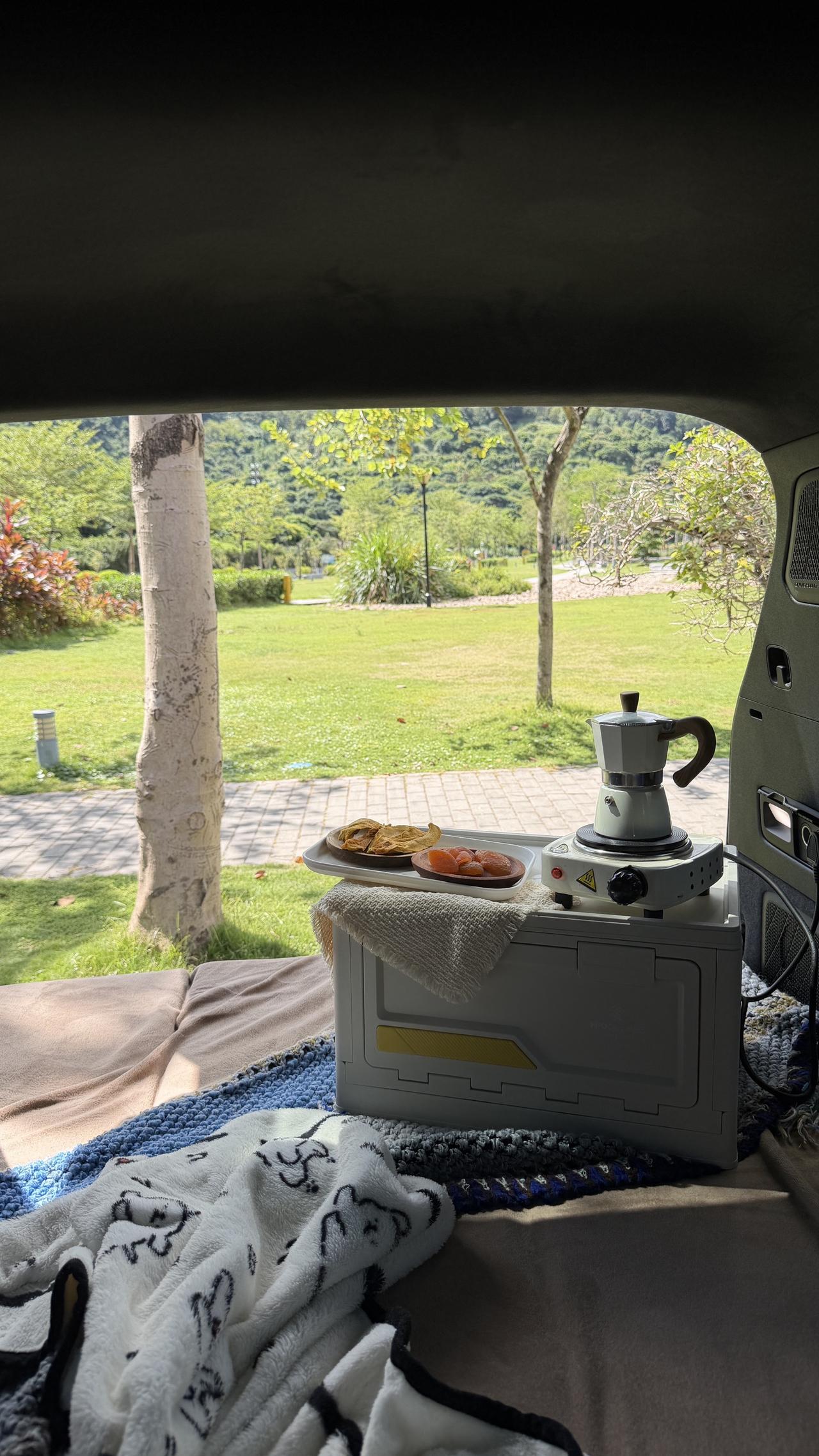 在山里车中泊下午茶｜窝在后备箱里过家家 居然比在家躺着快乐🌳蔚来乐道l80 乐