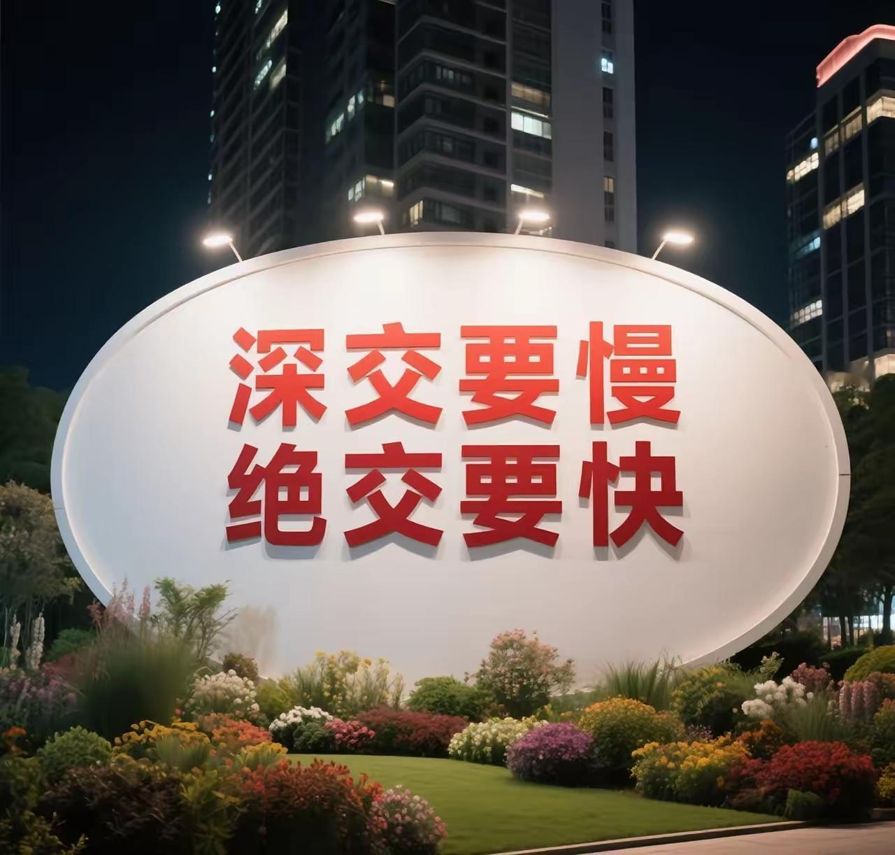 人与人之间的交往也讲究个慢和快
      “深交要慢，绝交要快”，这话很有道理
