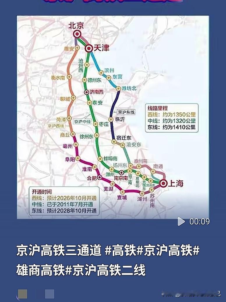 京沪高铁迎来三通道时代！三条线路分工不同，以后往返京沪选择变多🚄


经常跑北