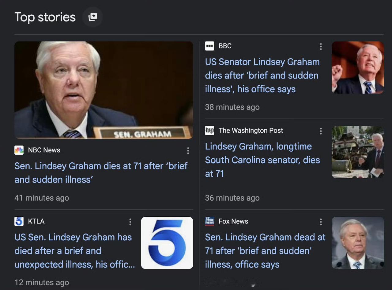 美国国会极右翼老牌政客、共和党参议员林赛·格雷厄姆（Lindsey Graham