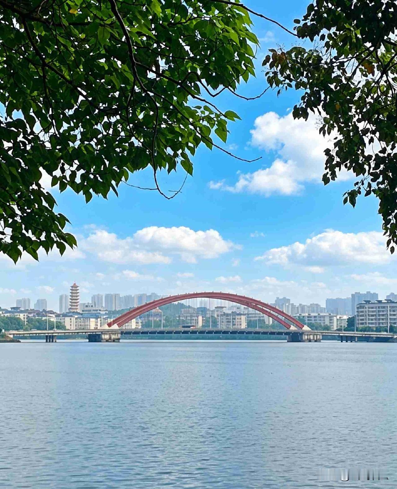 我的今日状态：😁轻松愉快
我这里的天气：🌧下雨。南浦虹桥卧江南，碧波映影醉流