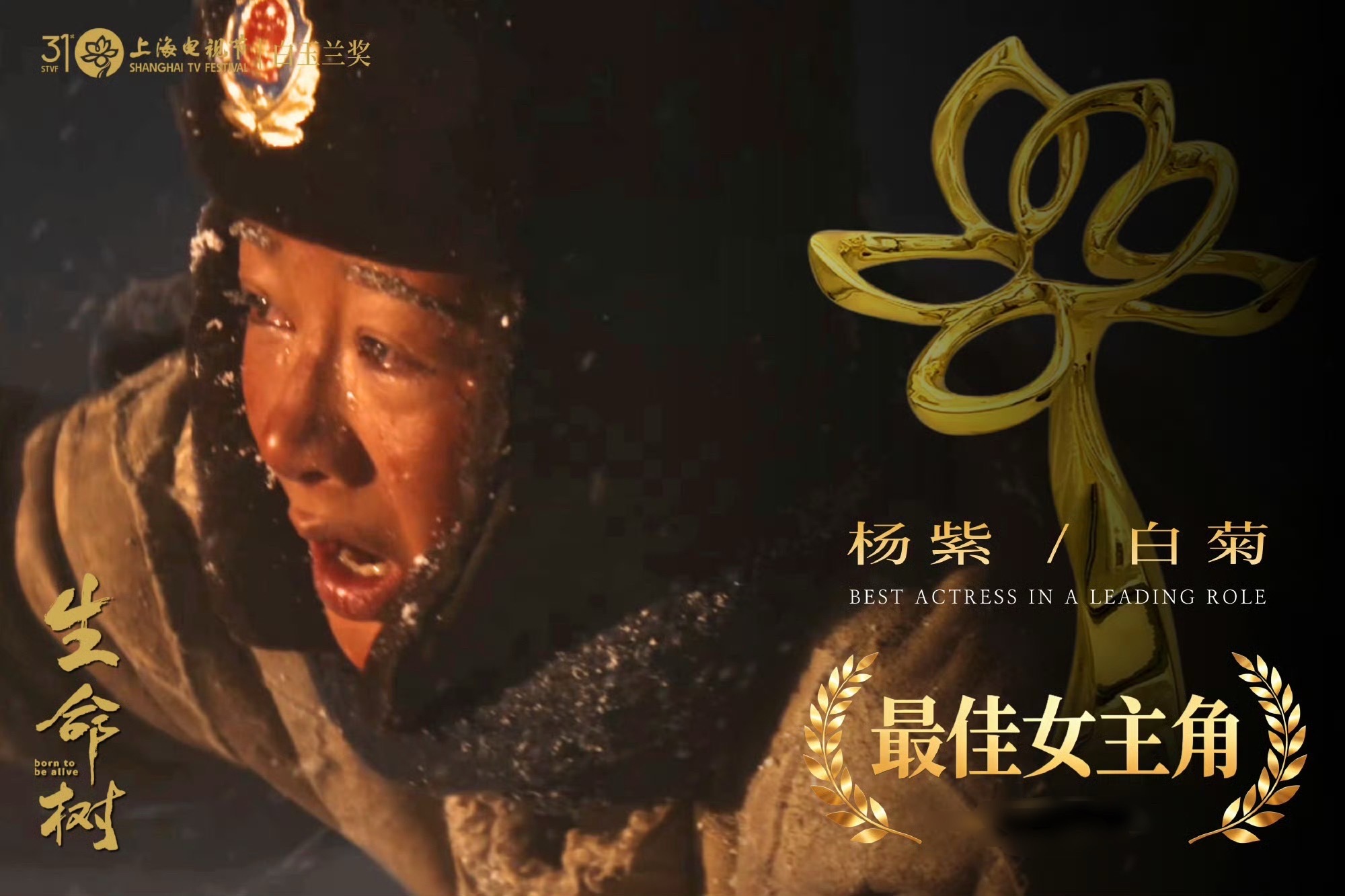 杨紫白玉兰视后恭喜杨紫白菊警官，实至名归！ 