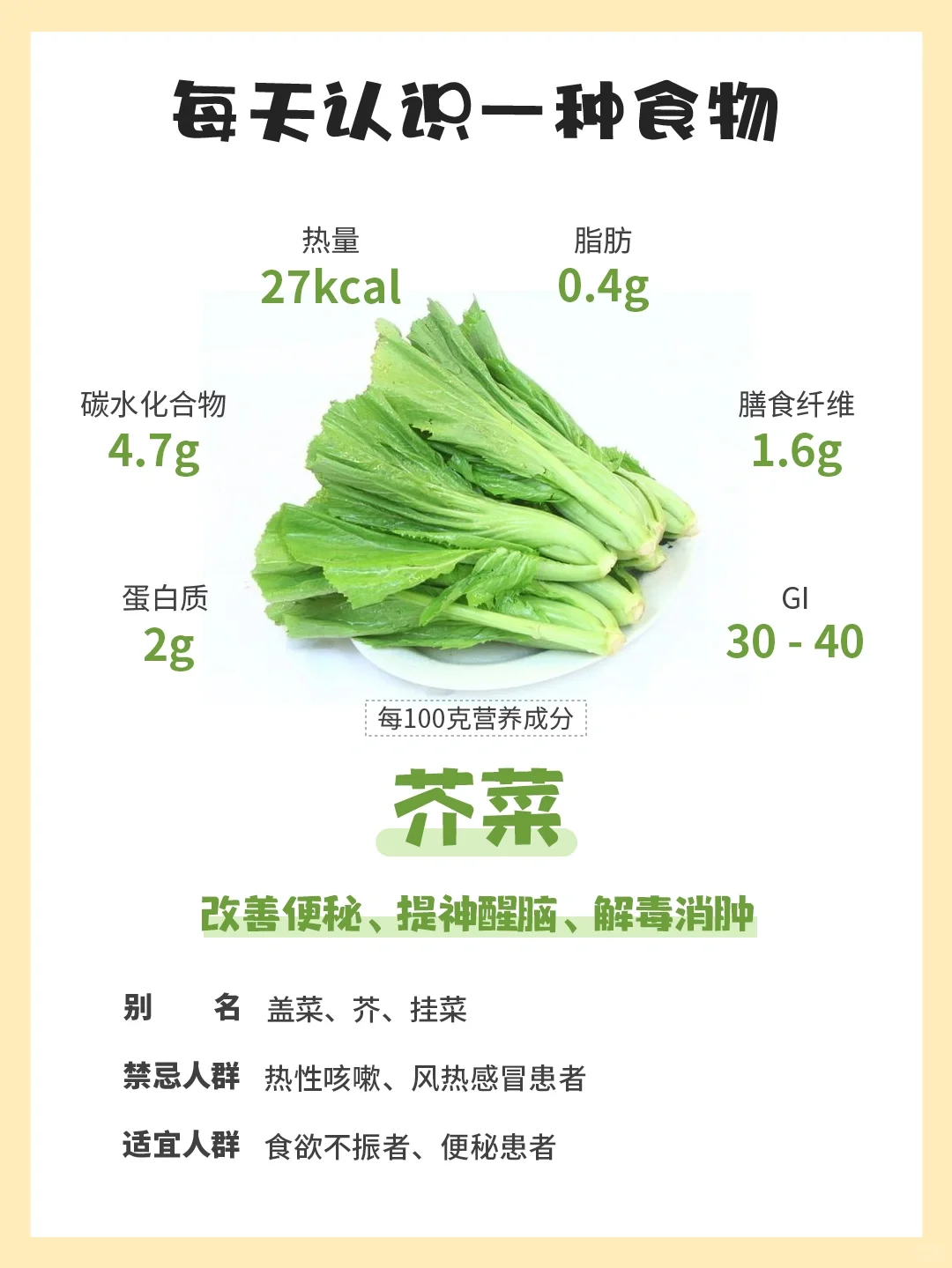 每天认识一种食物 | 芥菜