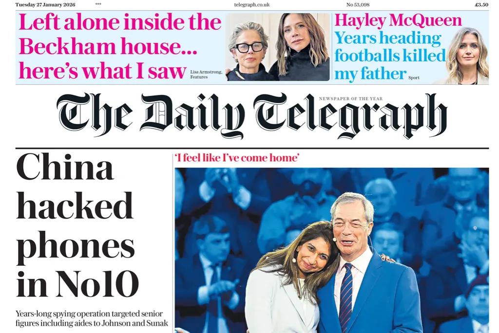 英国首相人还没有到北京，该国媒体就在编造中国的“新闻”。
据《每日电讯报》报道，