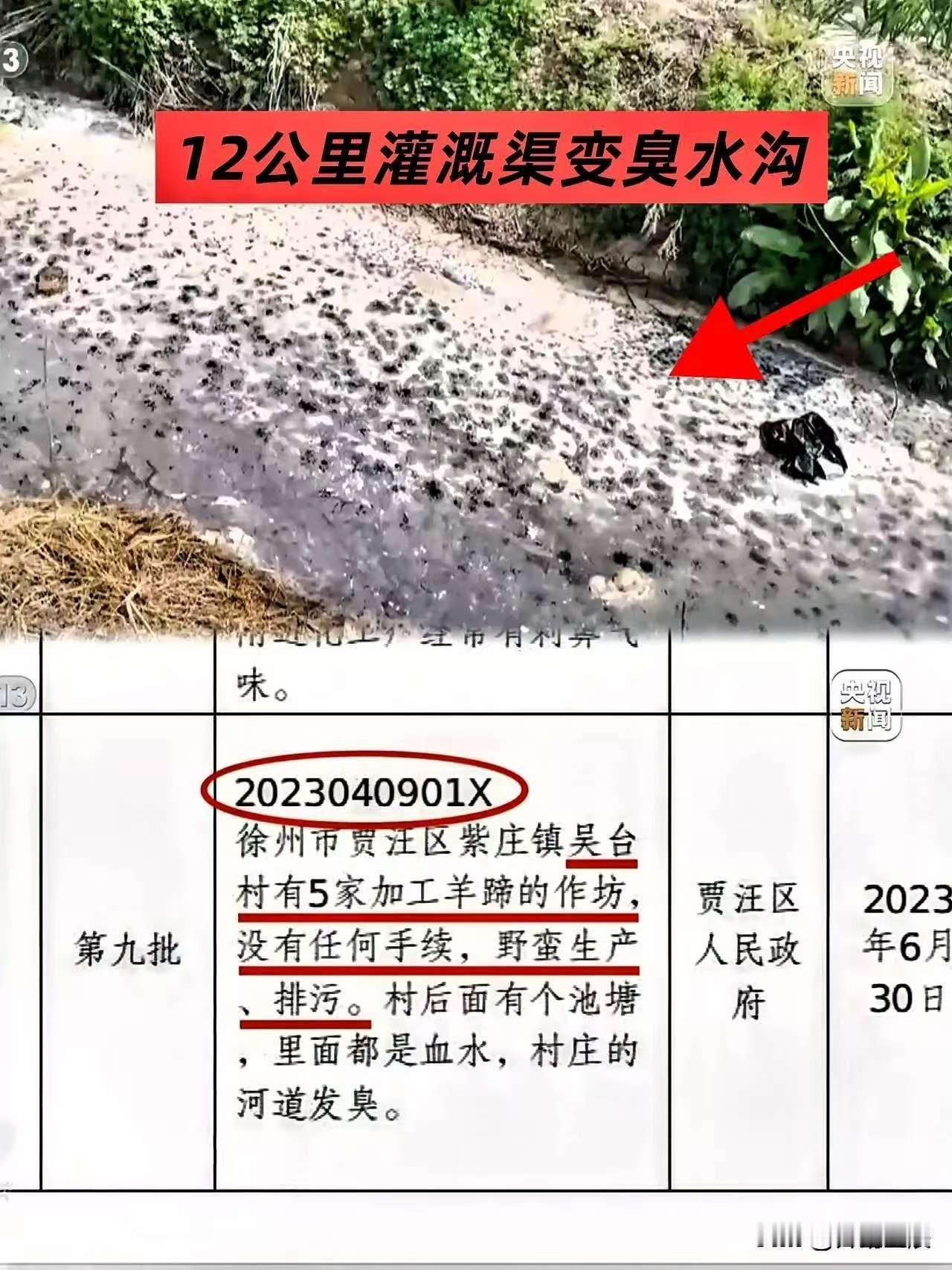 动真格了！徐州贾汪臭水沟事件，涉事作坊全查封、责任人追责
 
12公里的灌溉渠，