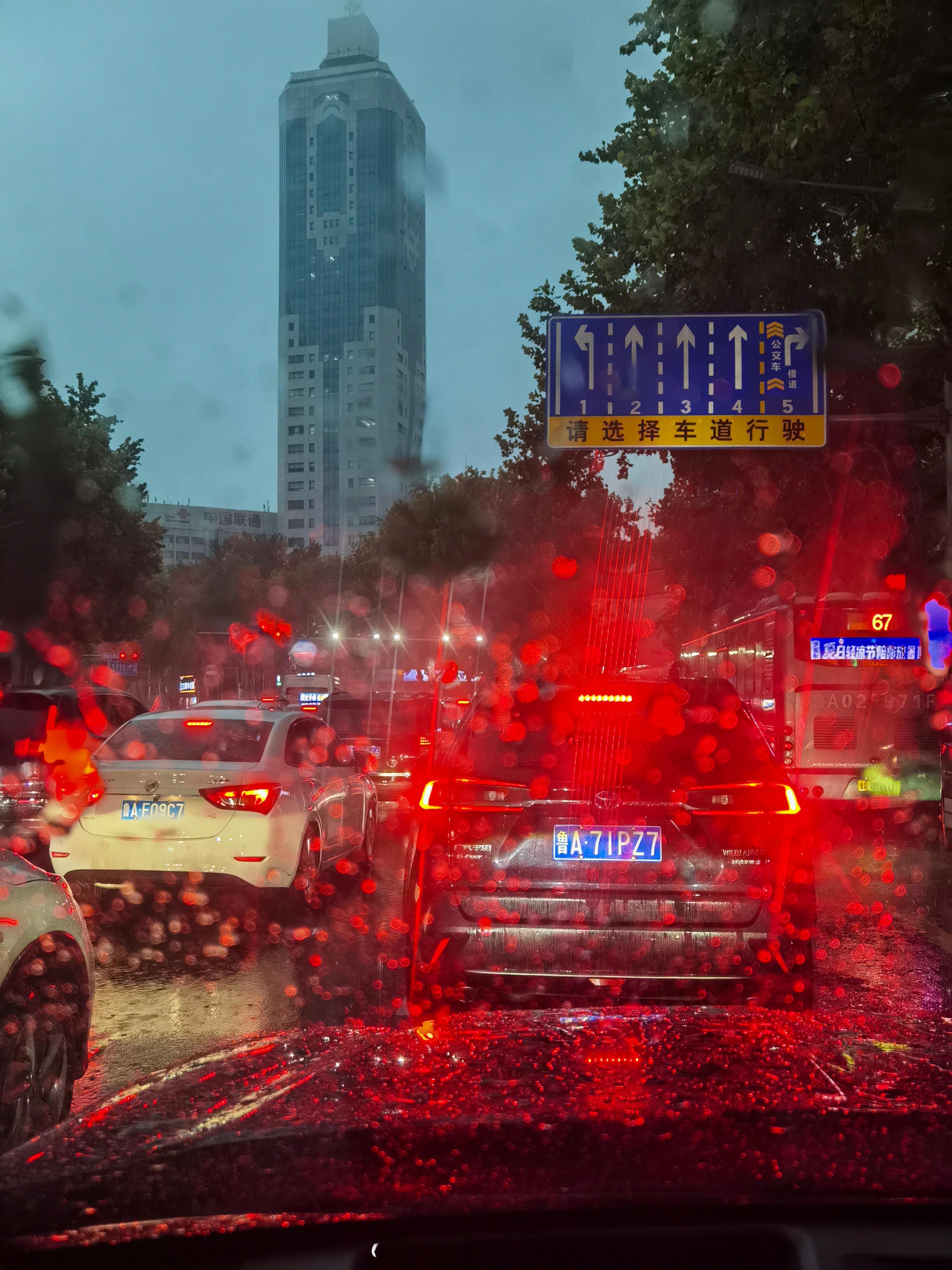 周末+晚高峰+大雨+大纬二路，这么多凑齐就等于一道济南名菜，爆肚啊…… ​​​