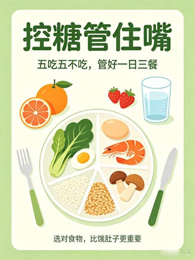 控糖记住五吃五不吃，管好一日三餐
