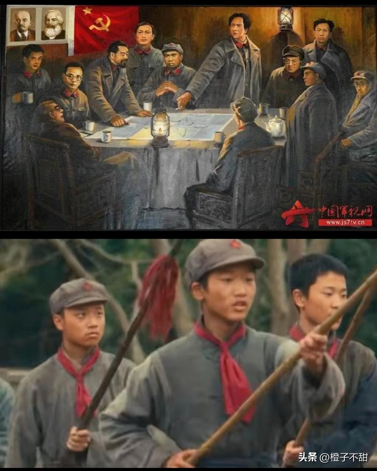 《伟大的长征》我看到遵义会议那段了。

真没想到，开个会能拍得这么好看。

从白