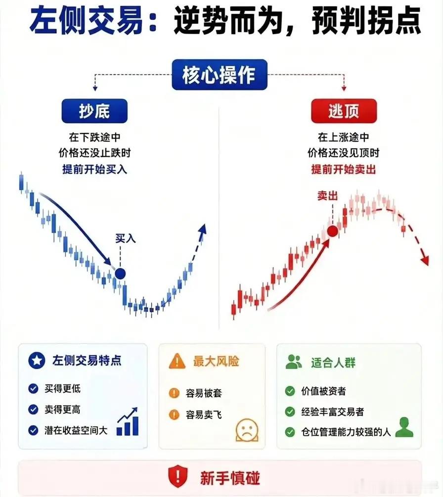 炒股分清左侧、右侧交易，新手少走90%弯路很多人炒股亏钱，根源就是分不清左侧和右