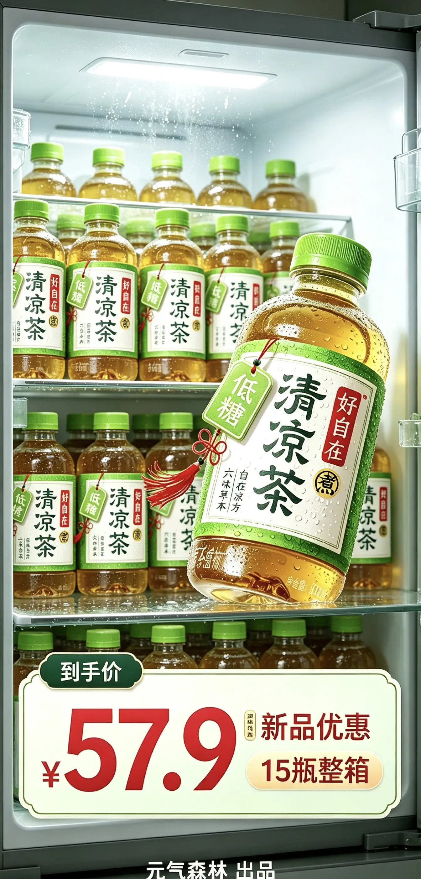 元气森林清凉茶，大品牌就是好喝，现在新品有活动赶紧薅