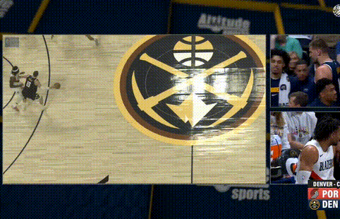 掘金挑战约基奇的进攻犯规！最终掘金挑战成功，驳回了犯规开拓者vs掘金