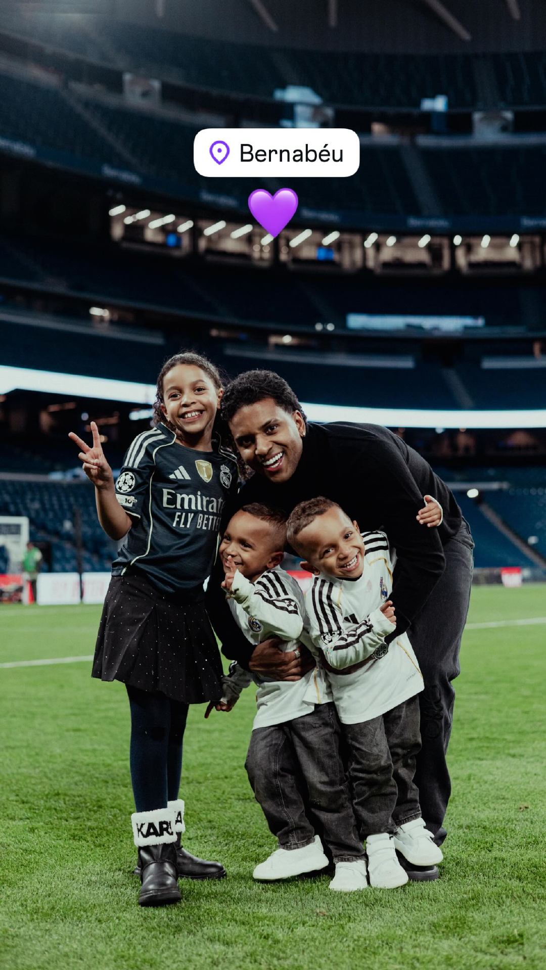 罗德里戈和他的双胞胎儿子以及妹妹😂🤍西甲联赛皇马4比1皇家社会halamad