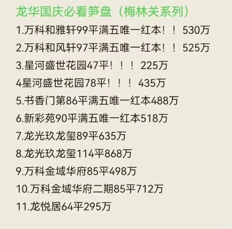 周五笋盘合集之龙华梅林关笋盘