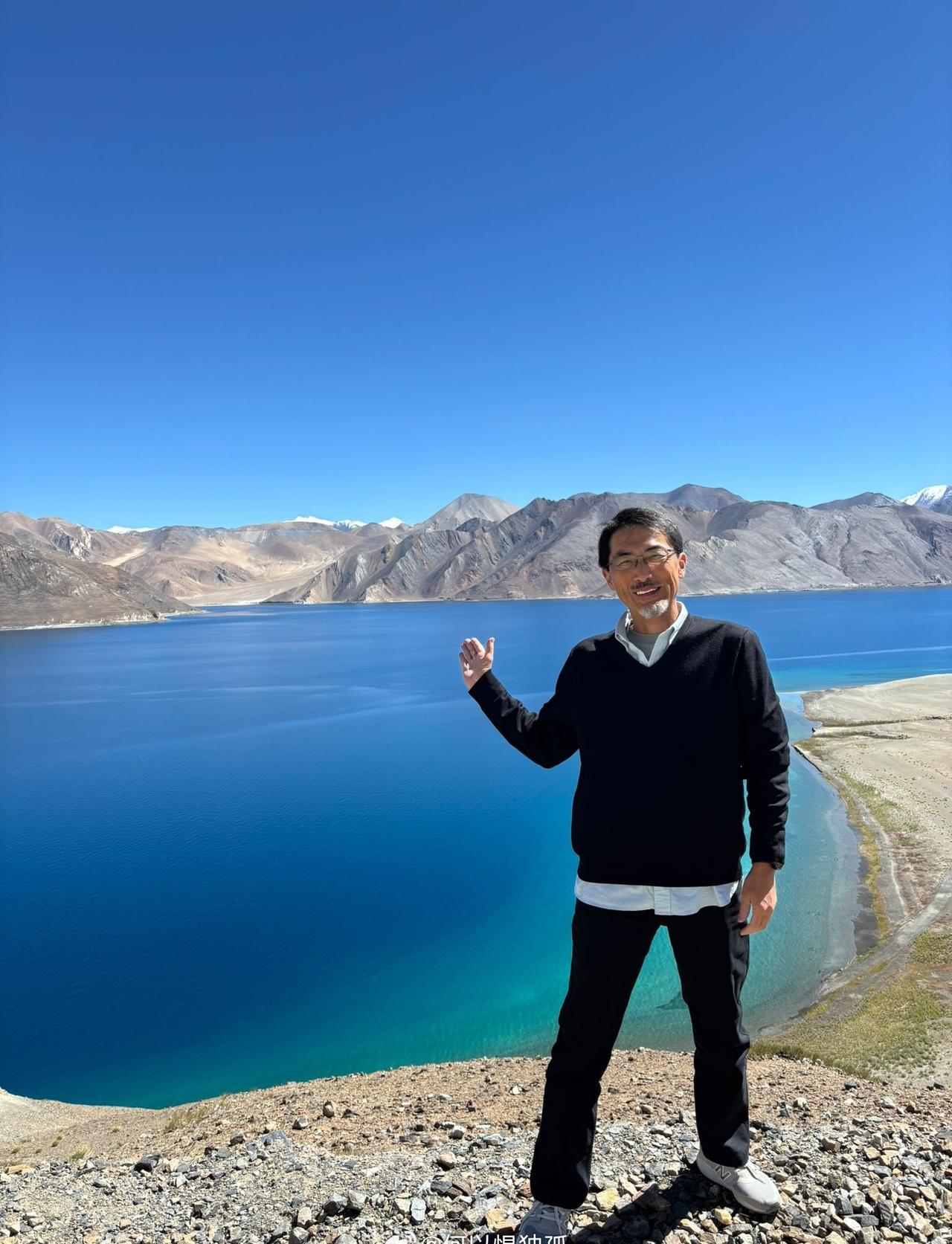 日本驻印度大使小野启一跑去拉达克班公湖