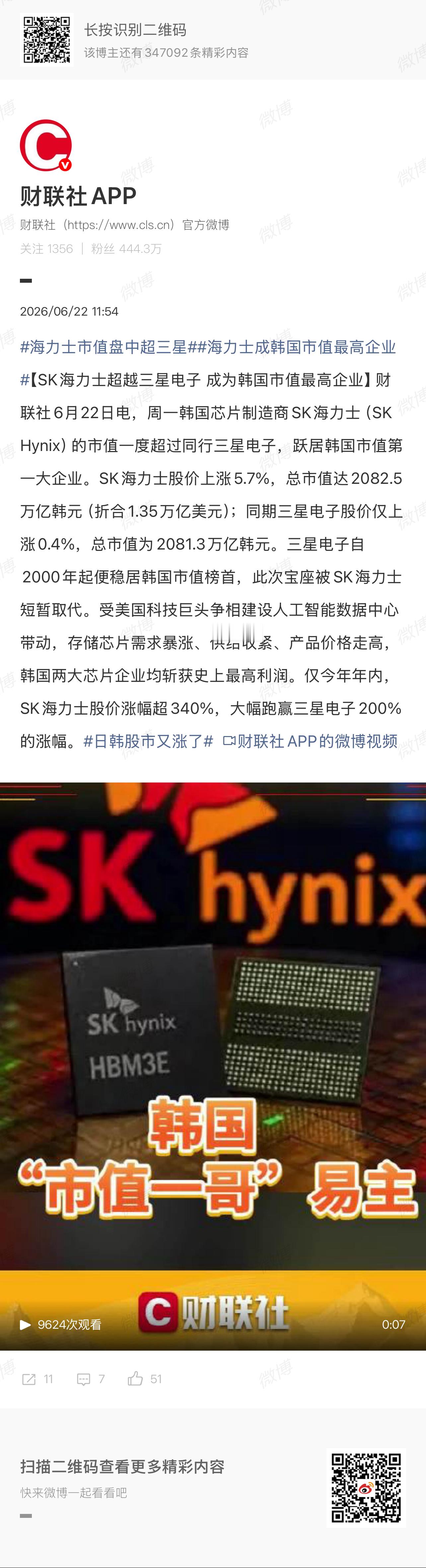 海力士市值盘中超三星海力士成韩国市值最高企业海力士这么猛 