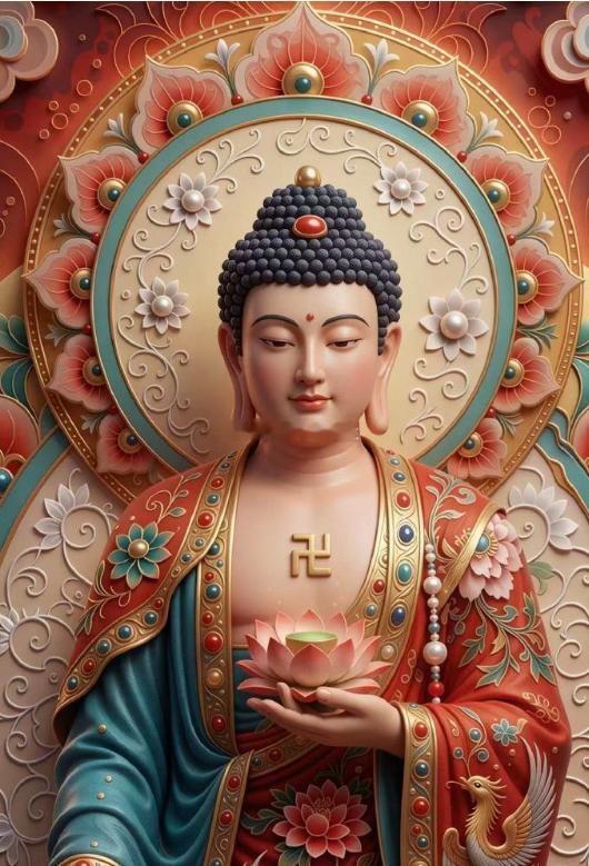 见佛祈福，福泽绵长一念虔诚，万般清净。愿佛光加持，化解流年波折，消去生活困顿。得