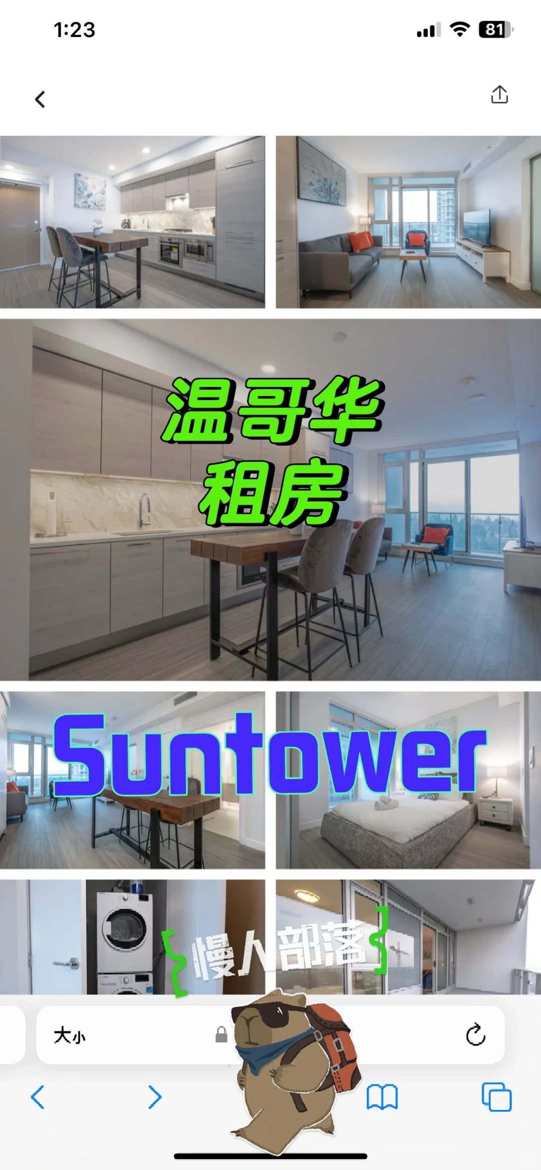 温哥华burnaby Metrotown一室一厅公寓出租