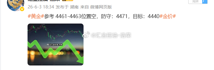 黄金4461位置空，最低下跌至4453位置浮盈80个点未出，现已保本损出局。黄金