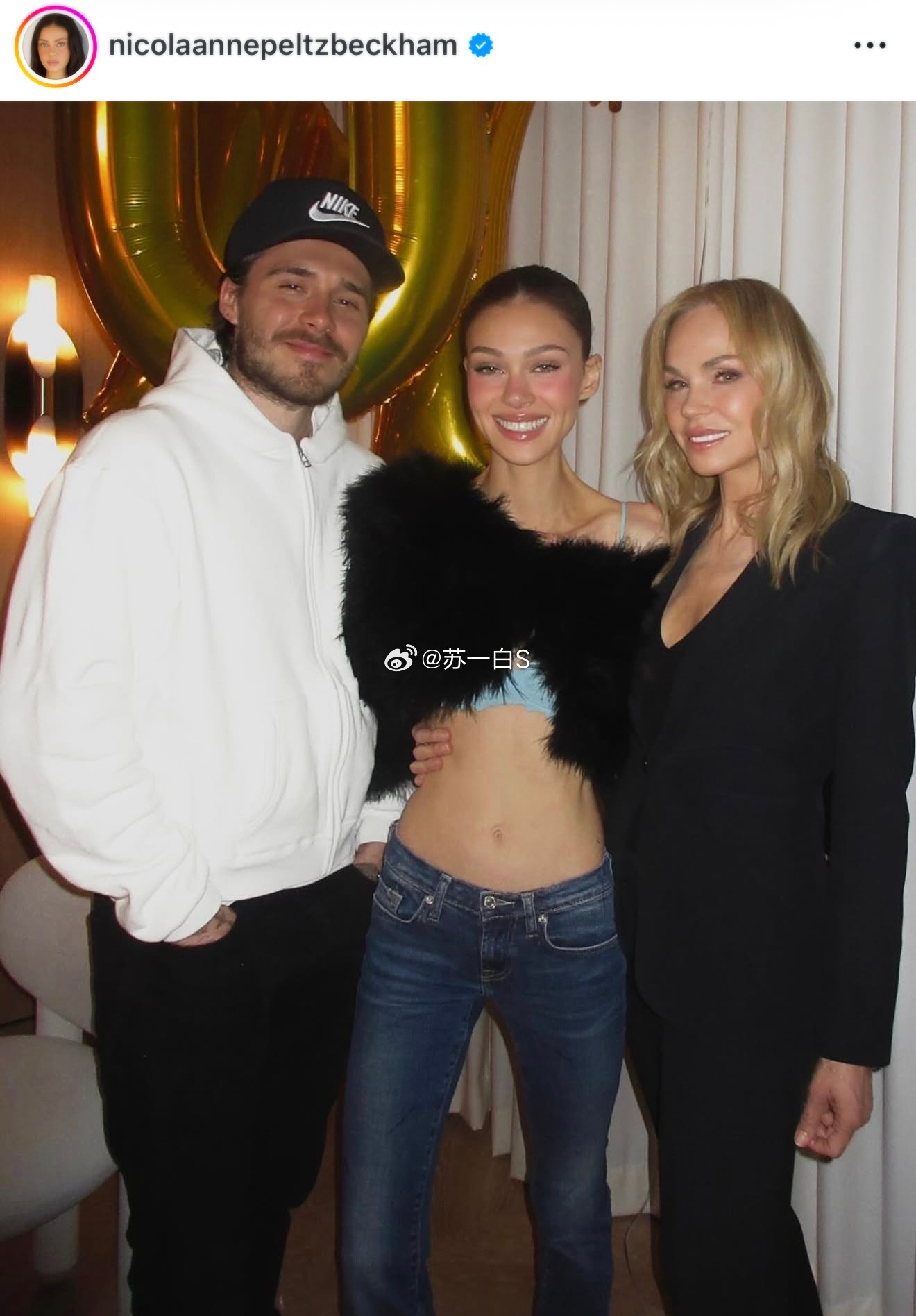 Nicola为妈妈Claudia庆生的合照🈶👇（虽然配文每次都大同小异，还是