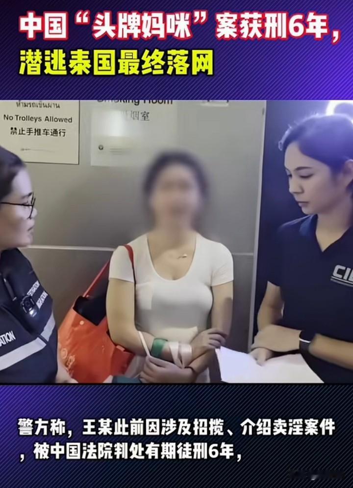 长相靓丽却走上歧途！“头牌妈咪”被判6年潜逃泰国，漂亮不是触犯法律的资本！
 王