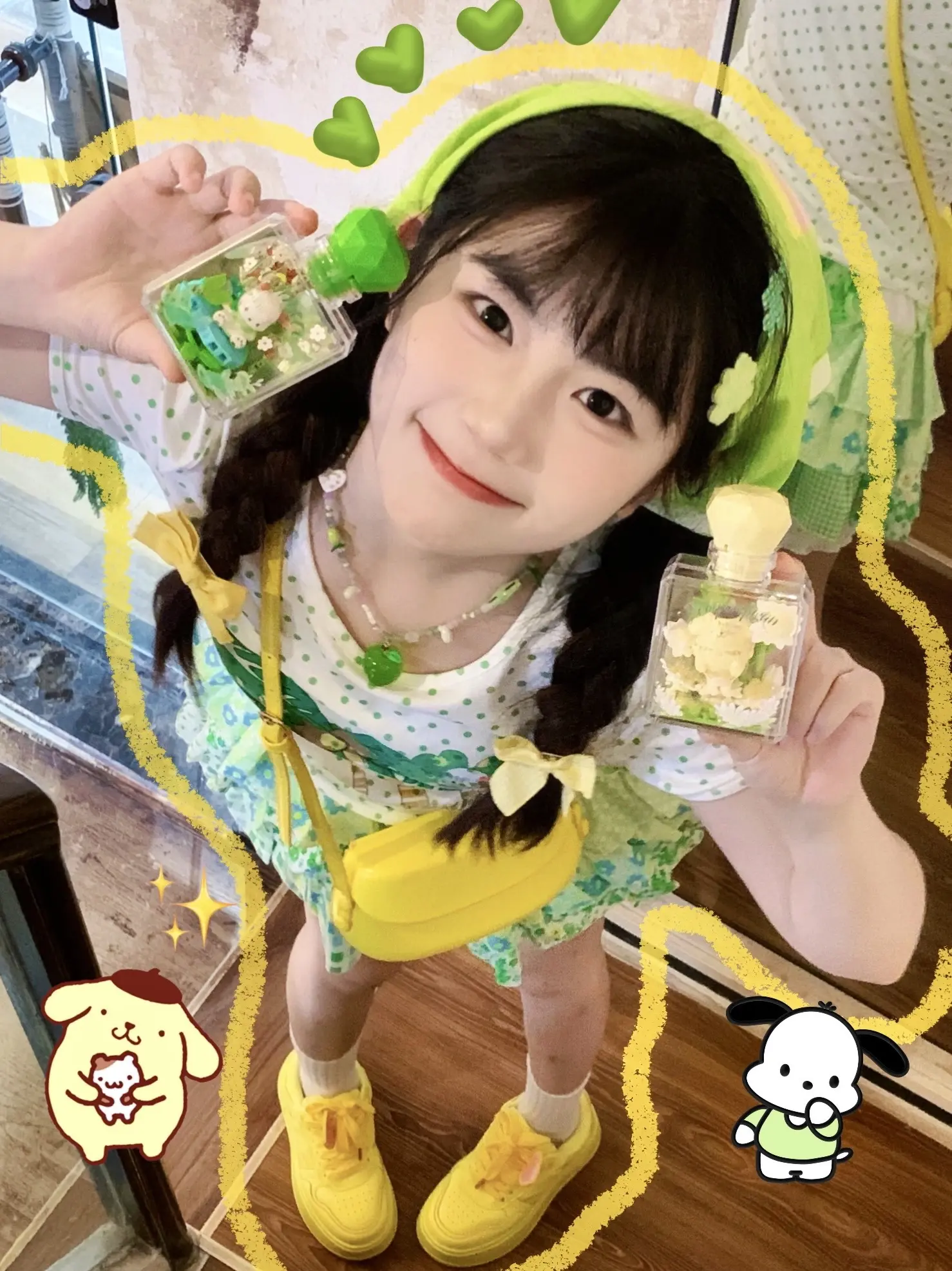 试试这个角度拍照真的好甜！！🏝️💚✨。