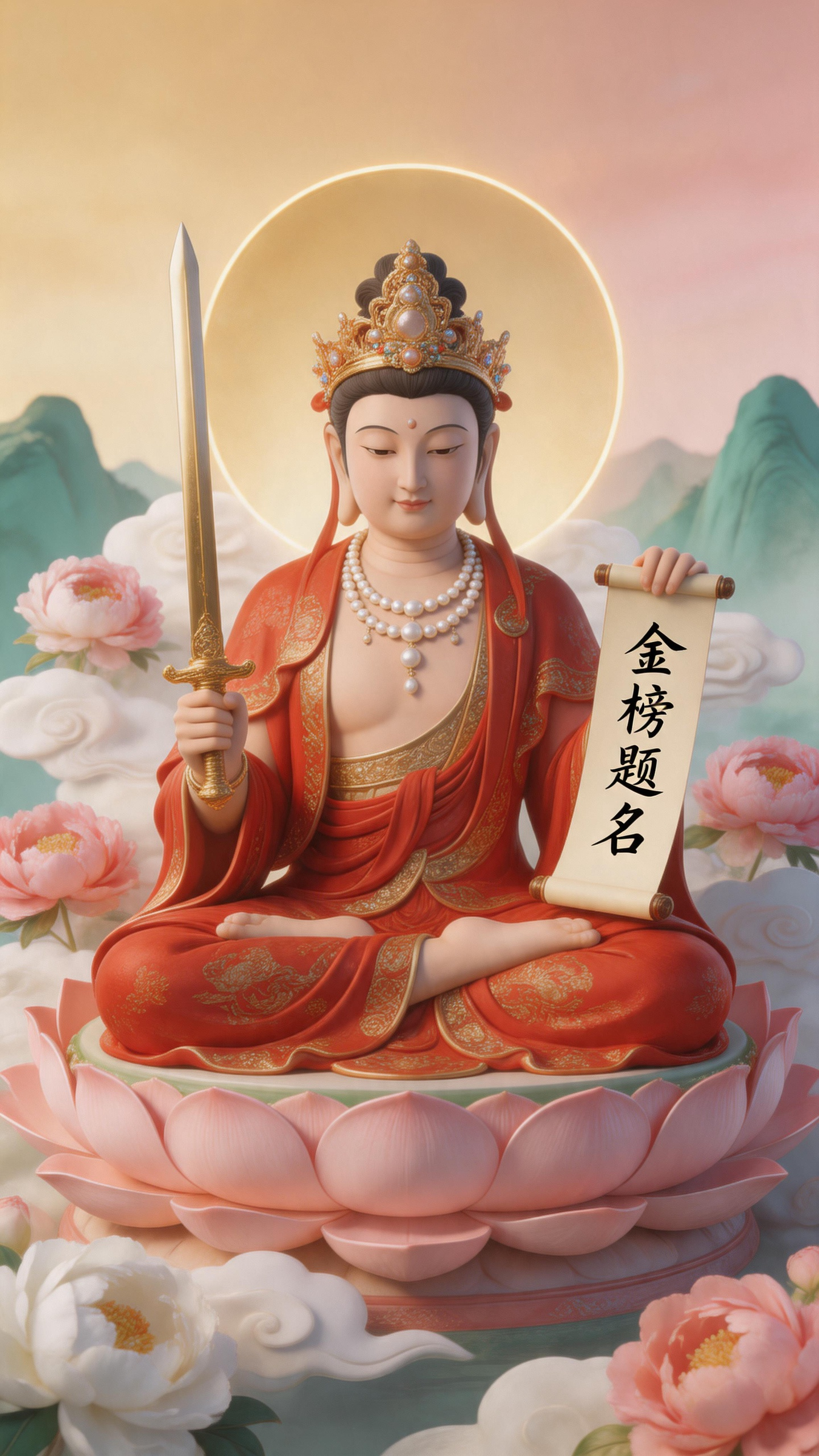 南无大智文殊菩萨，庇佑学子提笔从容，金榜题名，前程坦荡。愿智慧之光常伴，考生心静