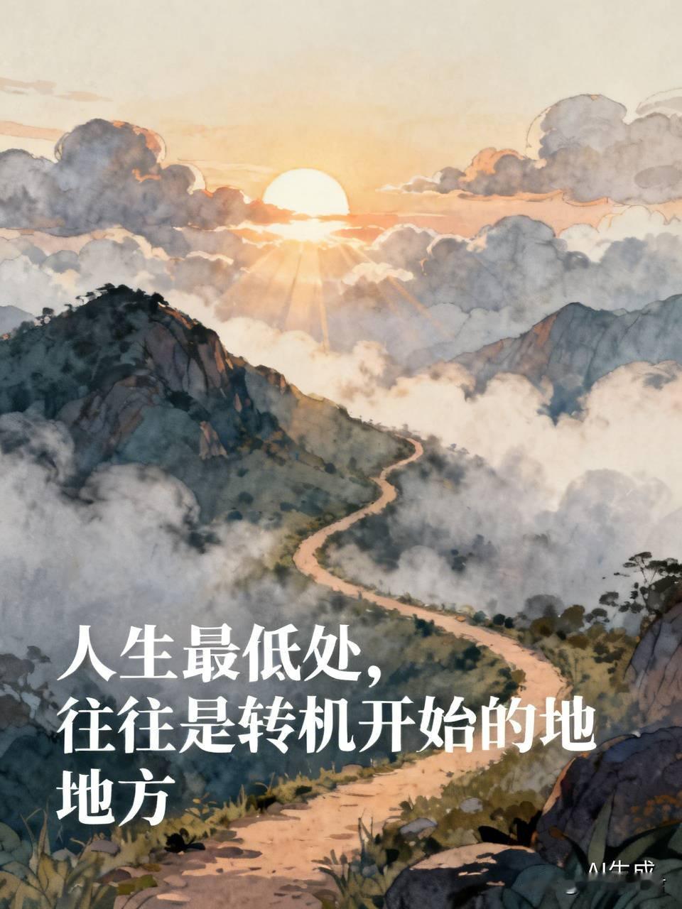 人生最低处，往往是转机开始的地方。现在的你或许觉得前路艰难，每一步都走得很吃力，