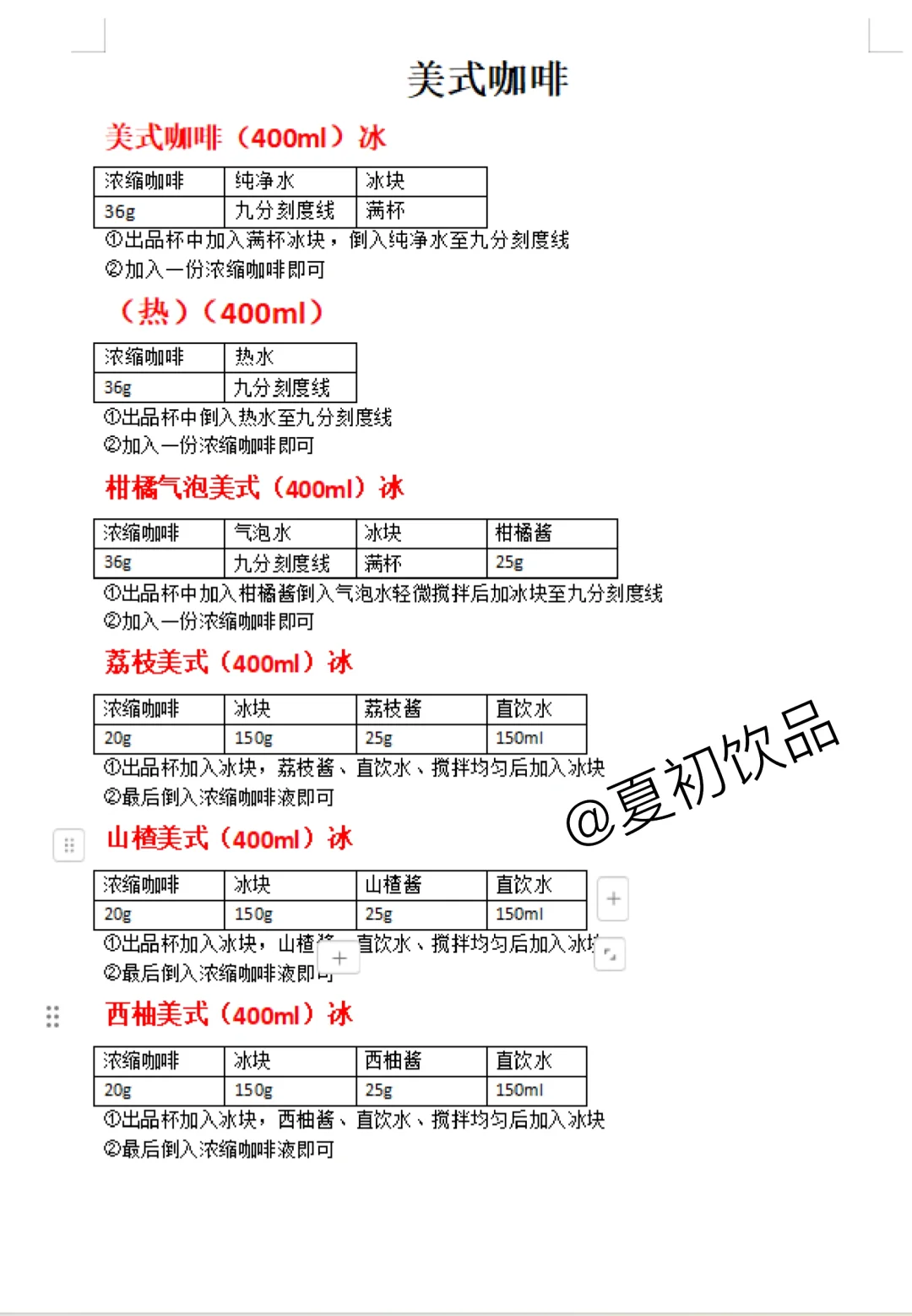 综合饮品菜单合集、原地开店快来抄作业啦
