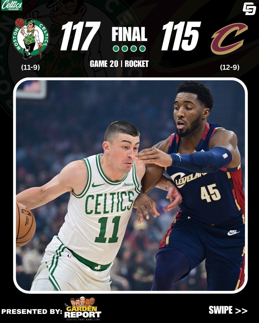 117：115客场惊险战胜骑士，普里查德全场狂砍42分并在比赛最后时刻跳投锁定胜