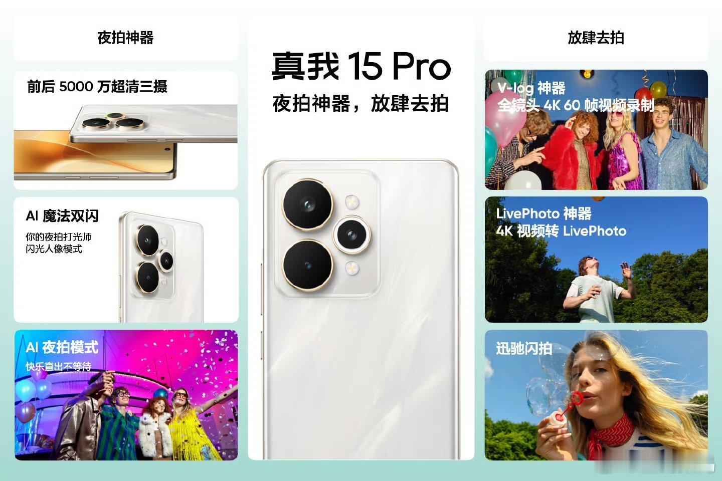 真我15 Pro，全能轻薄影像神器，记录日常更轻松！·你的Vlog神器：高通联合