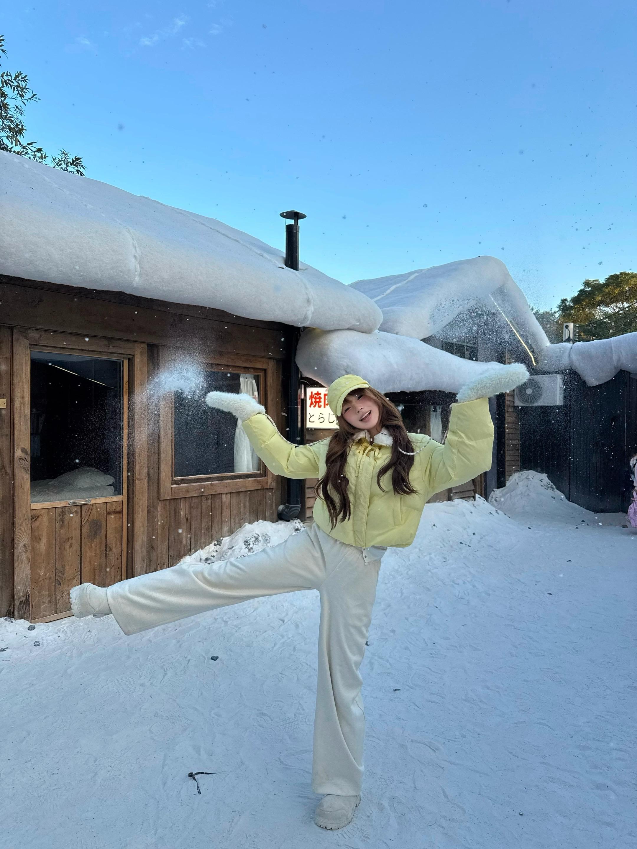 下雪的蓝调时刻。